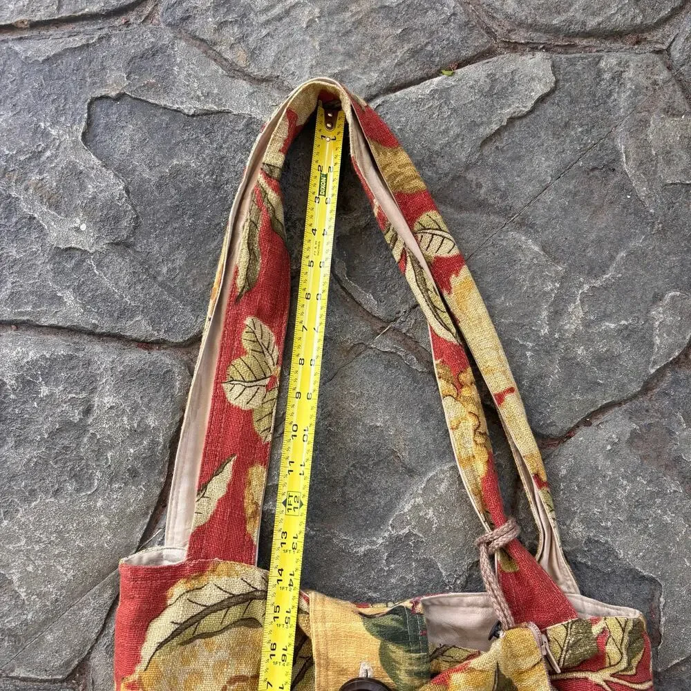 Susan Todd Bark Cloth Tote Bag from Vintage Floral Upholstery Fabric Sustainable - Picture 10 of 11